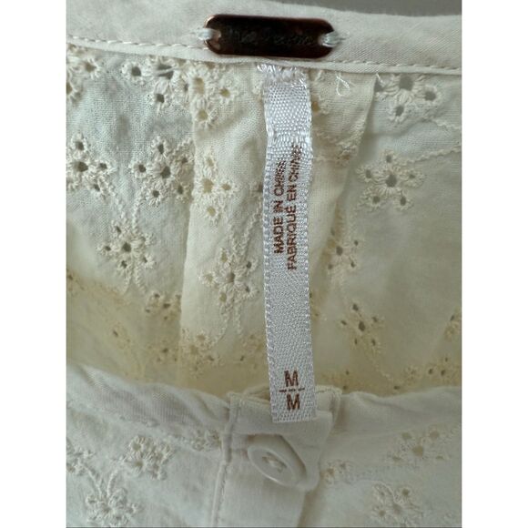 Free People Stars Align Button Front Top in Ivory Size M - Picture 8 of 12